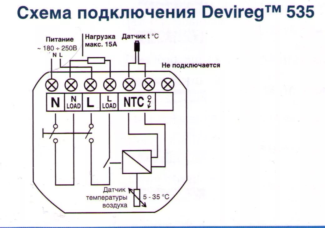 Подключение теплого пола jung Программируемый терморегулятор Devireg-535 встраиваемый