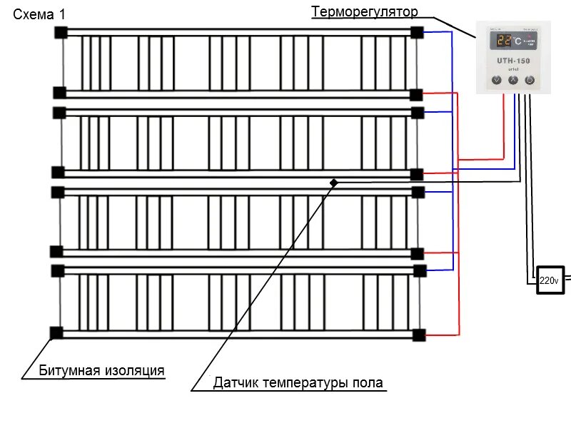 Подключение теплого пола под ламинат Как подключить теплый пол электрический пленочный