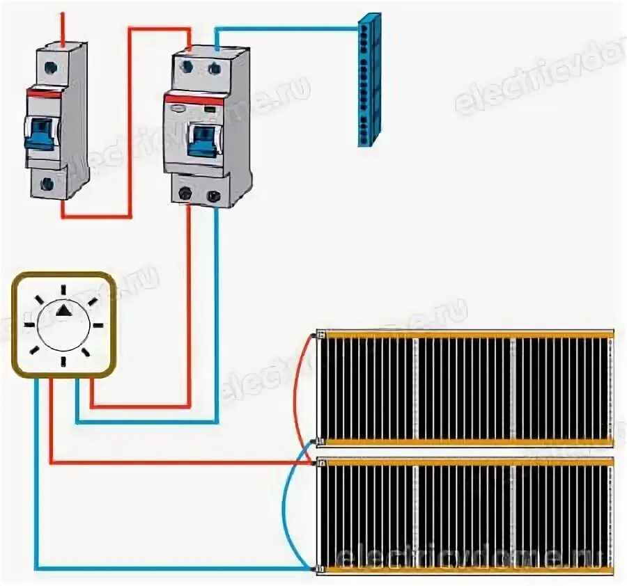 Подключение теплого пола узо Как подключить ИК пленку к сети Электропроводка, Электрика, Электротехника