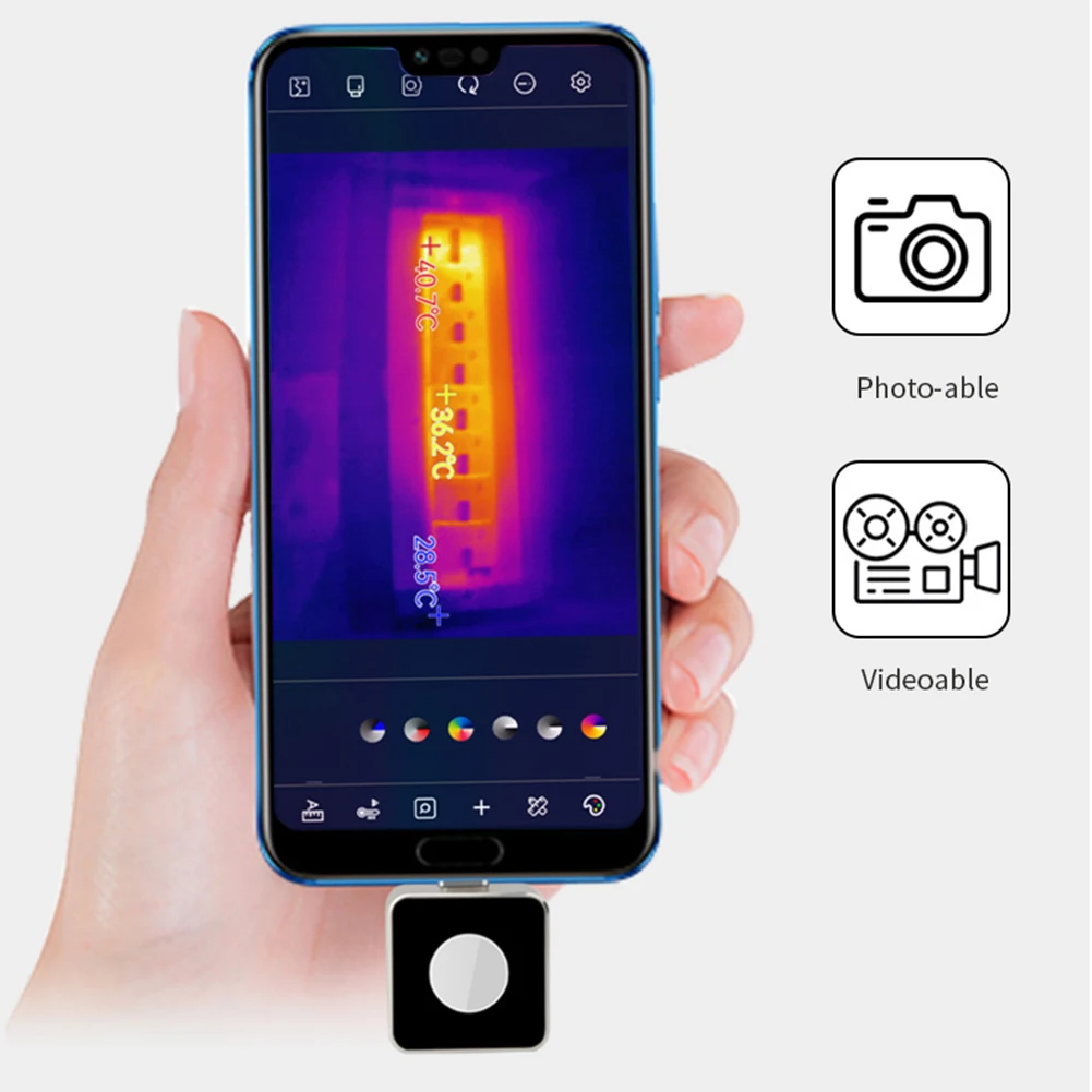 Подключение тепловизора к телефону Инфракрасная тепловая камера с разрешением IR, фотокамера с инфракрасным теплови