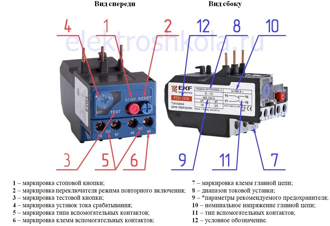 Подключение тепловое реле 380 Тепловые реле