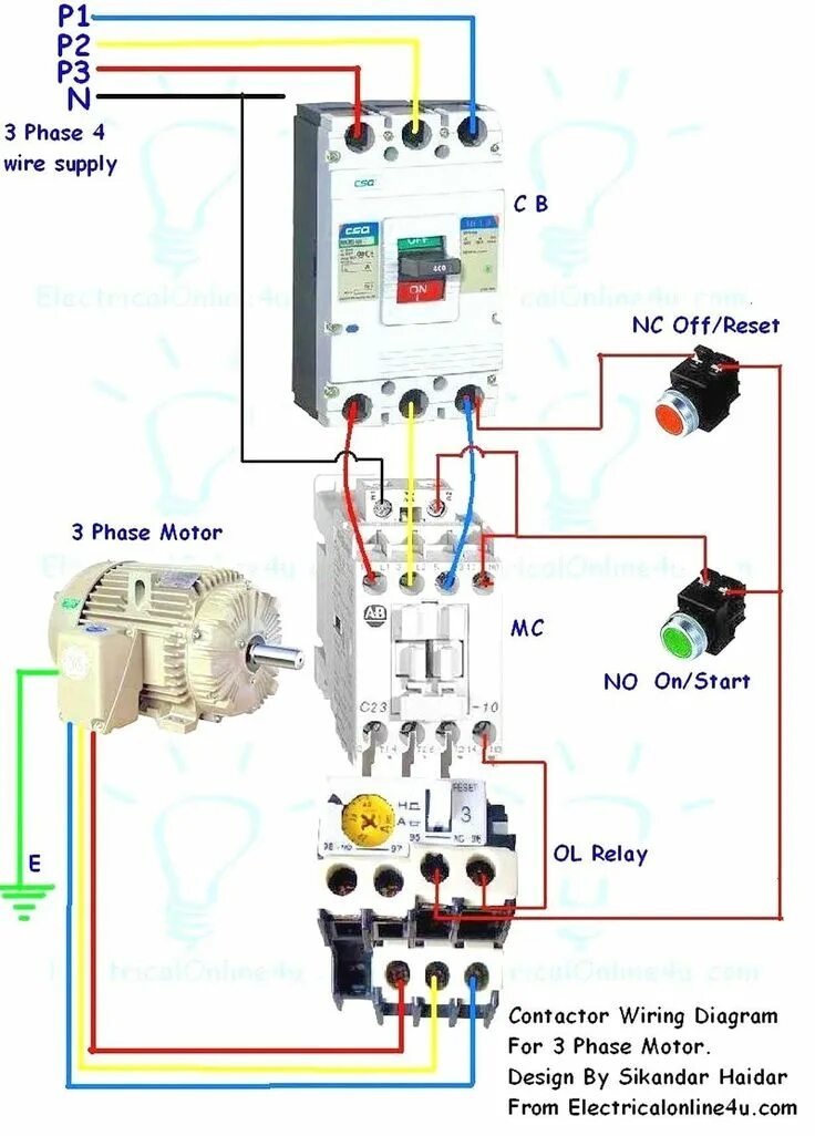 Подключение теплового реле к контактору Siemens 3 Phase Wire Diagrams Wiring Diagrams Blog Electrical panel wiring, Home