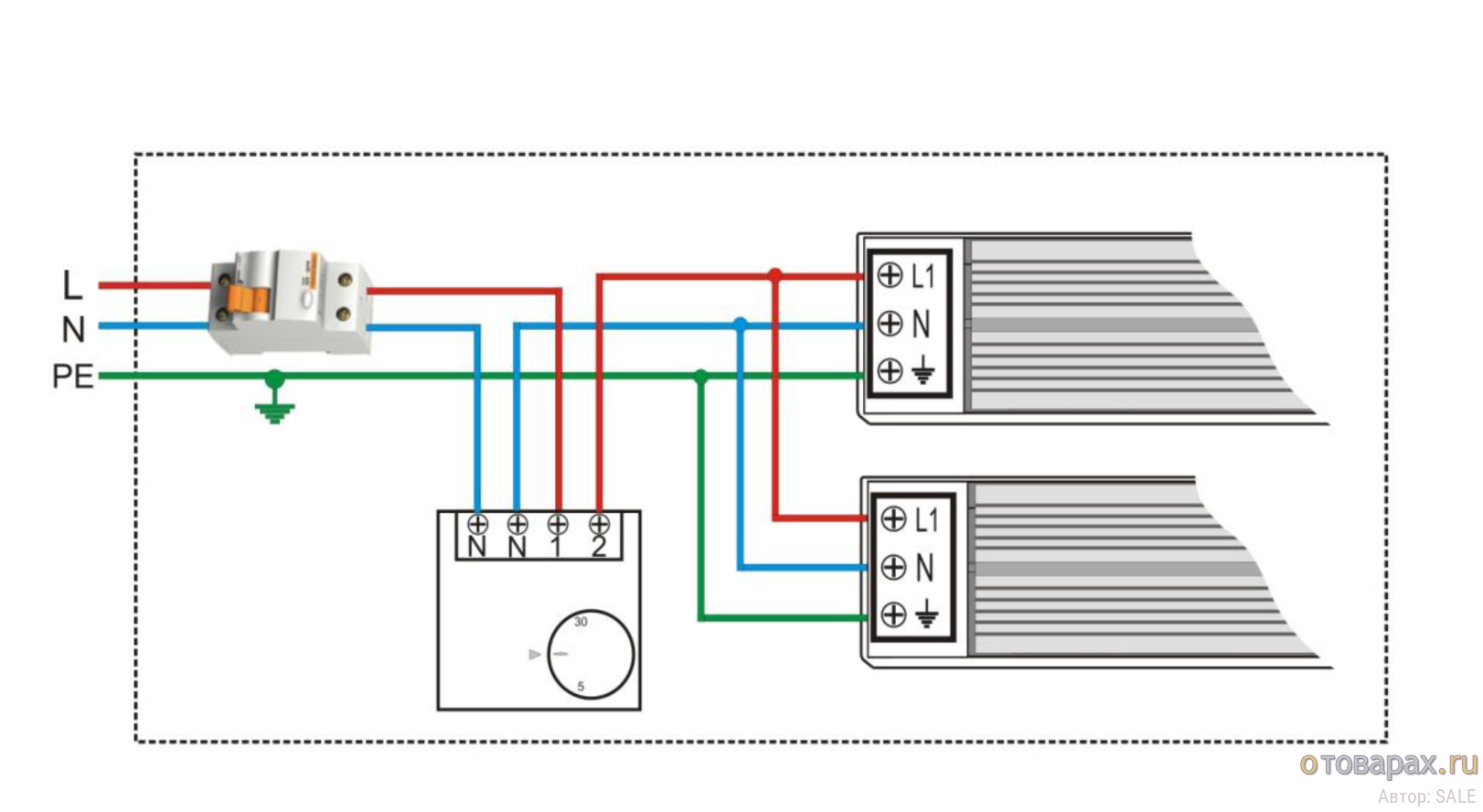 Подключение терморегулятора ballu bmt 1 Cхемы подключения инфракрасного обогревателя через терморегулятор. Как подключит