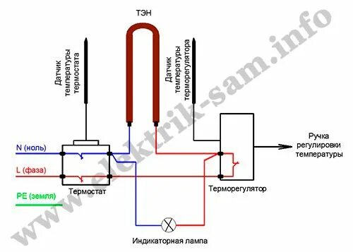 Подключение терморегулятора бойлера Электросхема водонагревателя фото - DelaDom.ru