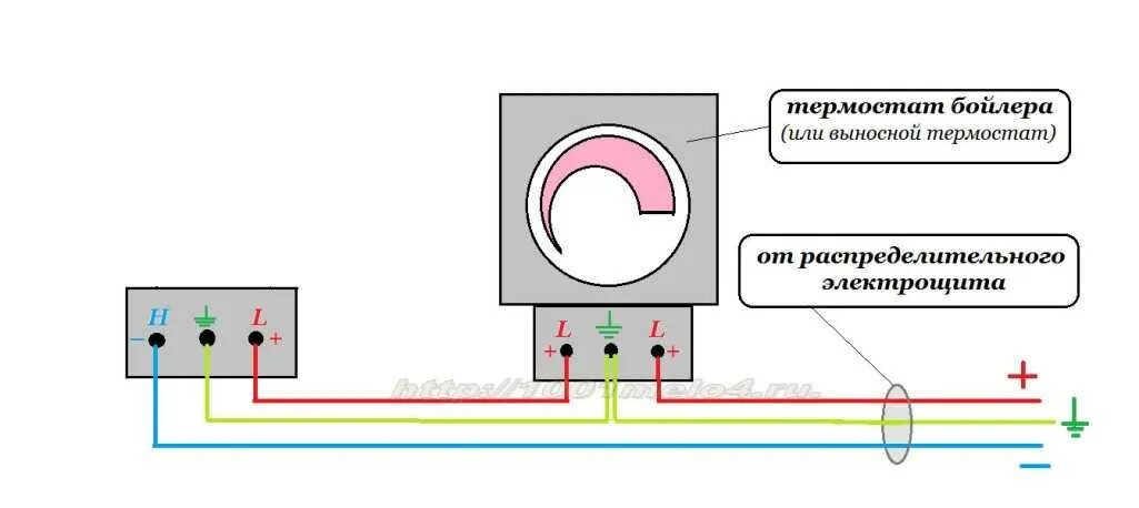 Подключение терморегулятора бойлера Схема подключения терморегулятора водонагревателя