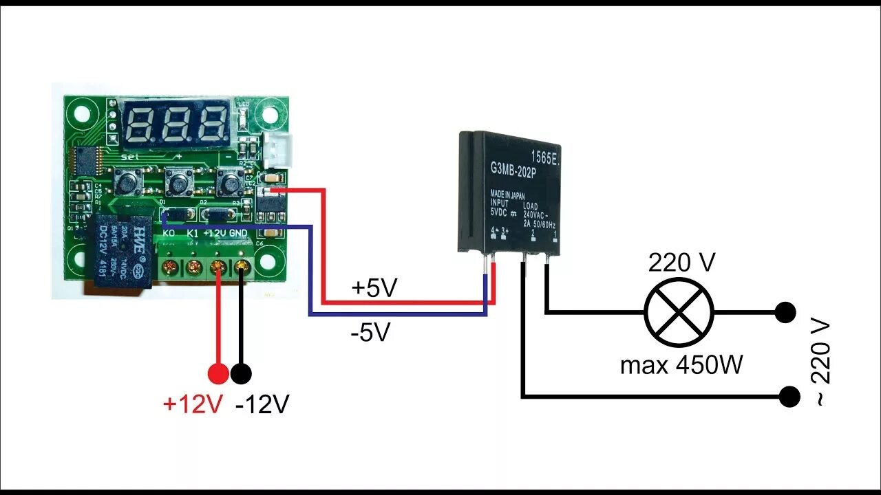 Подключение терморегулятора через реле Уникальная доработка W1209 твердотельным реле OMRON на 450W -2A V2.0 Теперь реле