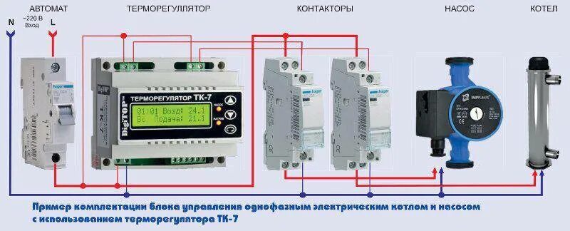 Подключение терморегулятора к электрокотлу отопления Автоматика для электрокотла фото - DelaDom.ru