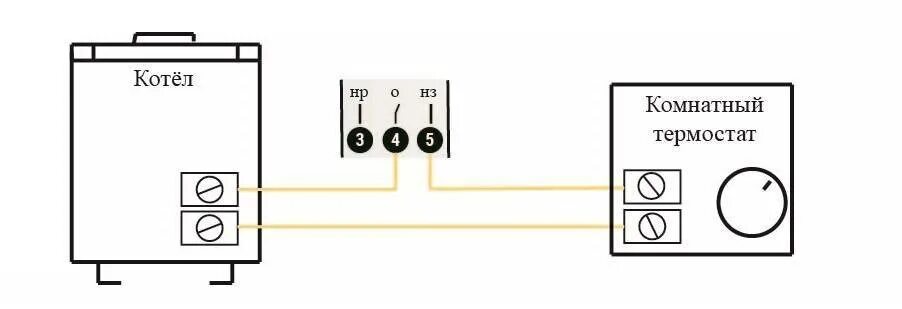 Подключение терморегулятора к электрокотлу отопления Подключение термостата к газовому котлу: как подключить комнатный терморегулятор