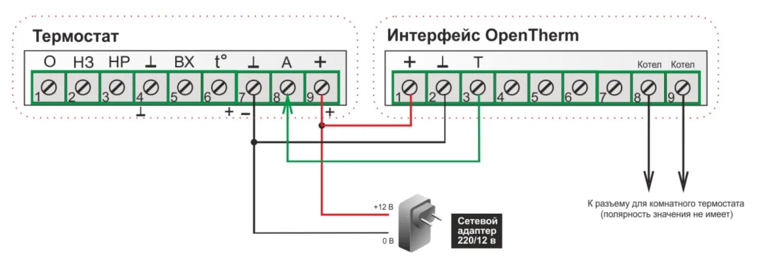 Подключение терморегулятора к газовому котлу федерико бугатти Файл:Подключение ZONT H-1V Адаптер OpenTherm DIN (704).jpg - Библиотека Микро Ла