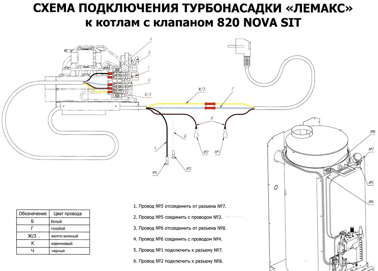 Подключение терморегулятора к газовому котлу лемакс прайм Комплект проводов монтажный для подключения турбонасадки, Лемакс - купить в инте