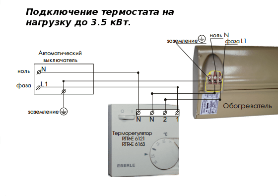 Подключение терморегулятора к обогревателю через розетку Подключение термореле HeatProf.ru