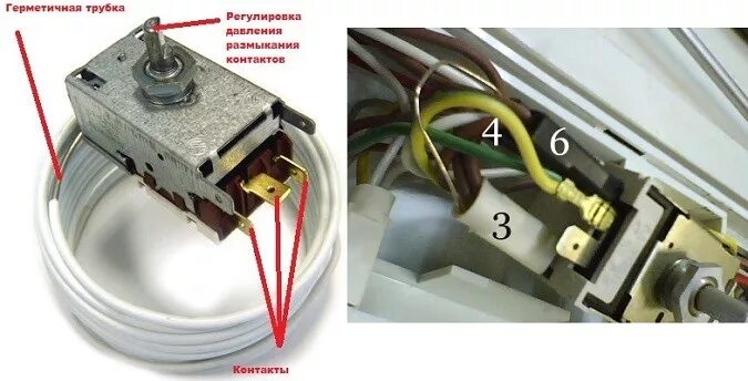 Подключение терморегулятора морозильной камеры Замена терморегулятора холодильника на дому в Екатеринбурге и области