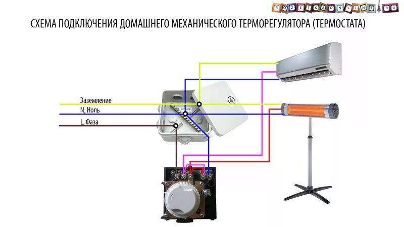 Подключение терморегулятора вмт 1 к обогревателю Принцип работы термореле HeatProf.ru