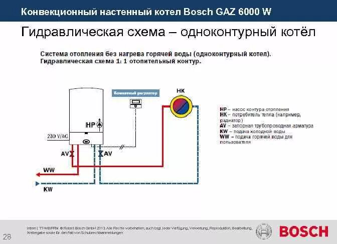 Подключение термостата к газовому котлу бош 6000 Схема подключения bosch