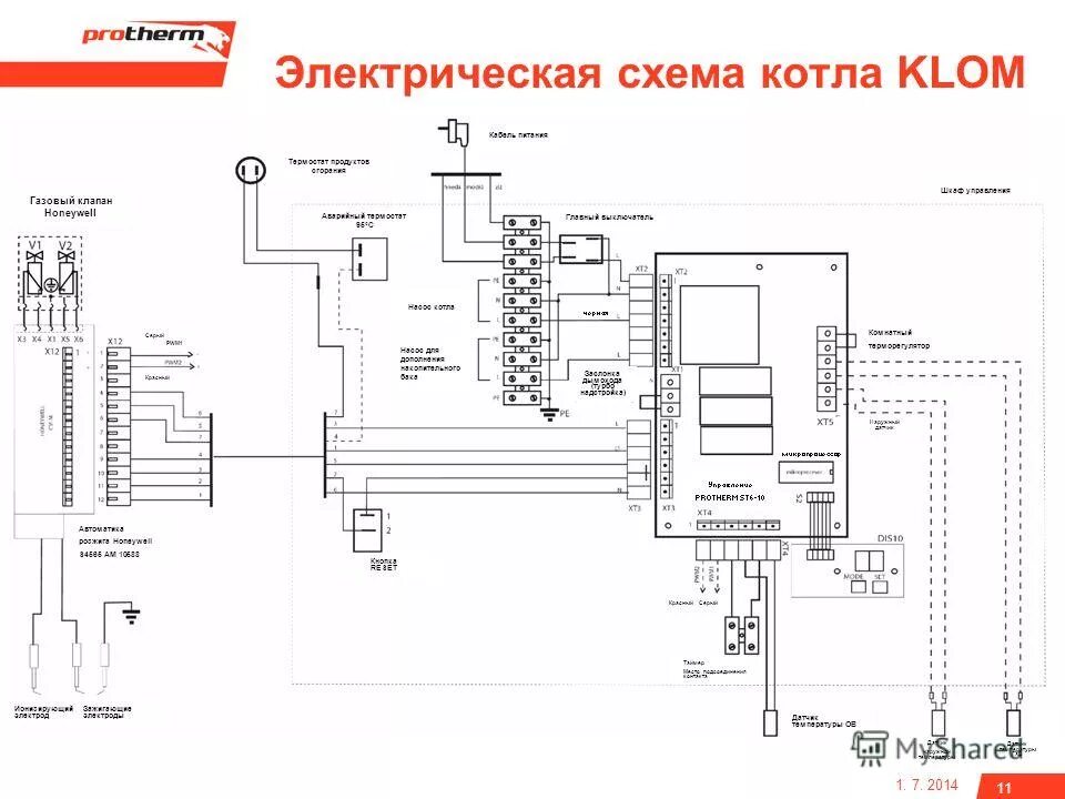 Подключение термостата к котлу протерм медведь Схема protherm st6 10