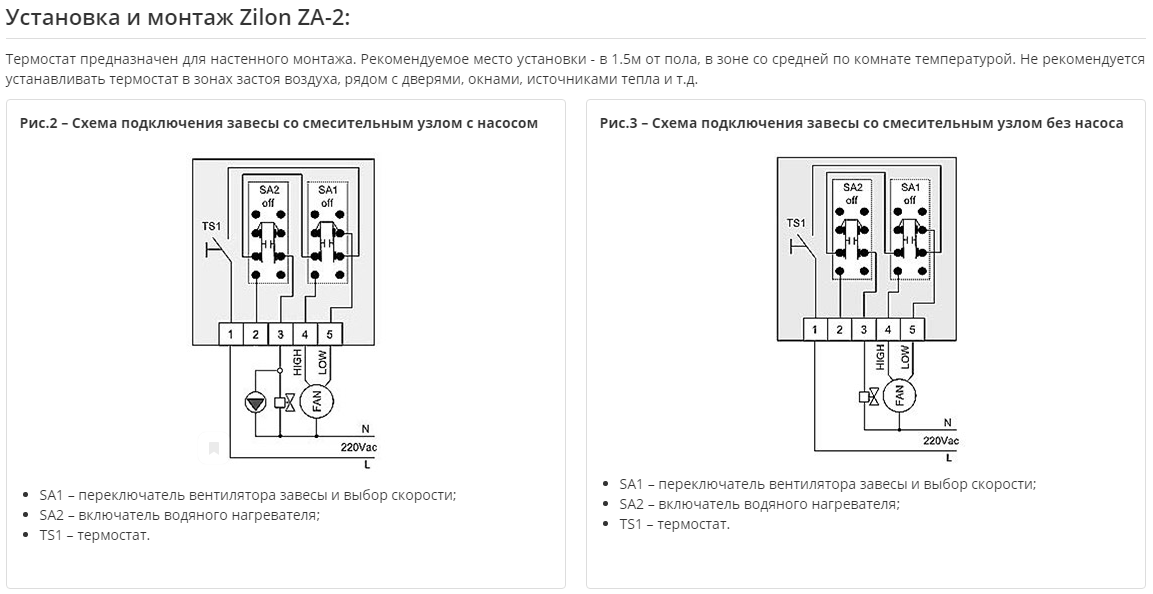 Подключение термостата za 1 Комнатный термостат ZILON ZA-2