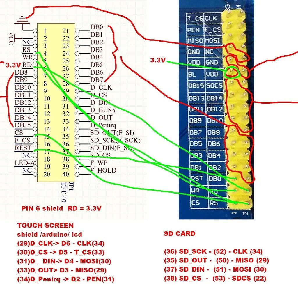 Подключение tft 3 2 TFT 3.2 touch screen SD CARD Miso Mosi clk common ? - Storage - Arduino Forum