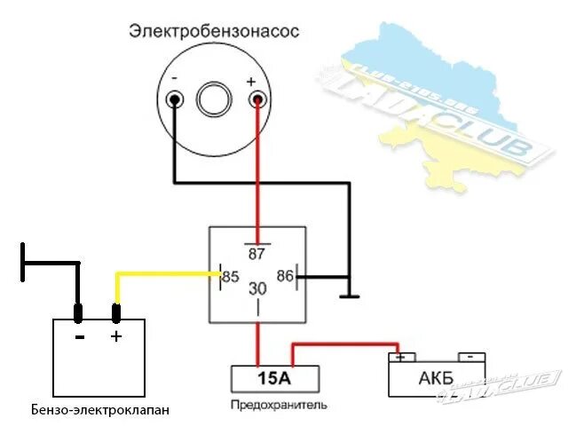 Подключение топливного насоса через реле ЕБН і початок ВАЗ ходової) - ЗАЗ 1103, 1,2 л, 2004 года тюнинг DRIVE2