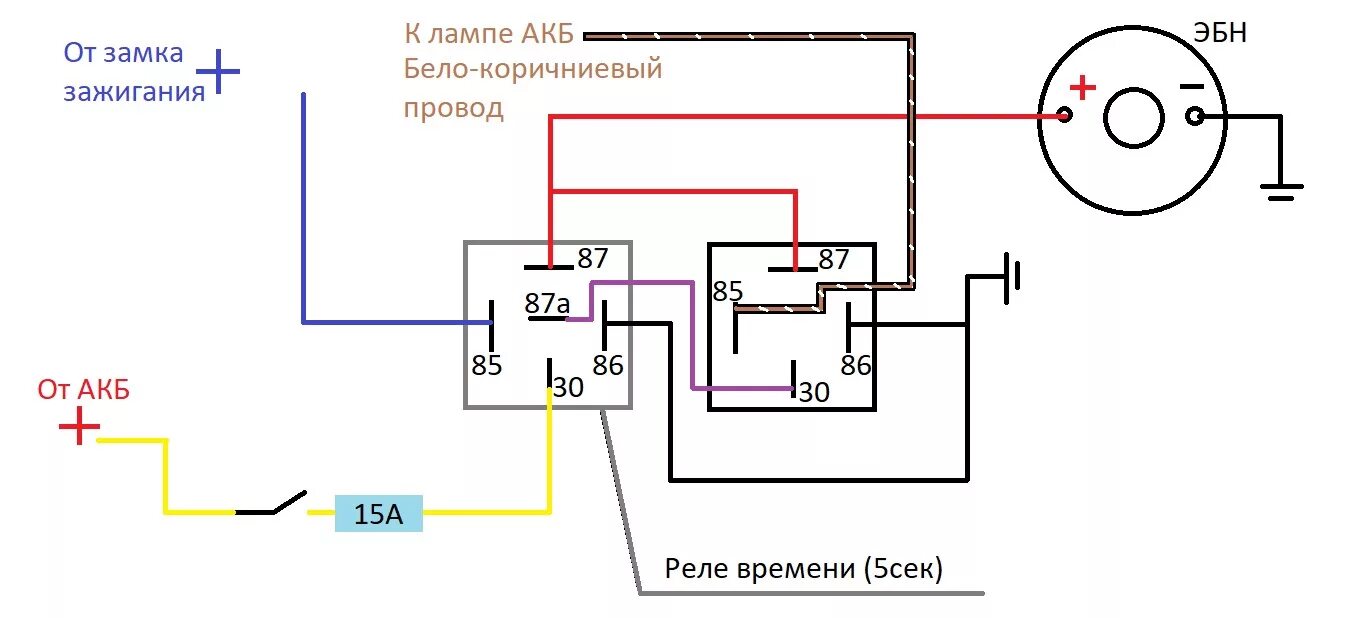 Подключение топливного насоса через реле Перенос ЭБН под днище и переподключение с подкачкой перед запуском - Lada 21099,