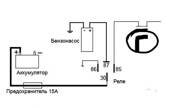 Подключение топливного насоса через реле Внедрение выносного бензонасоса от газели в чирик. часть 2 - Lada 21100, 1,5 л, 