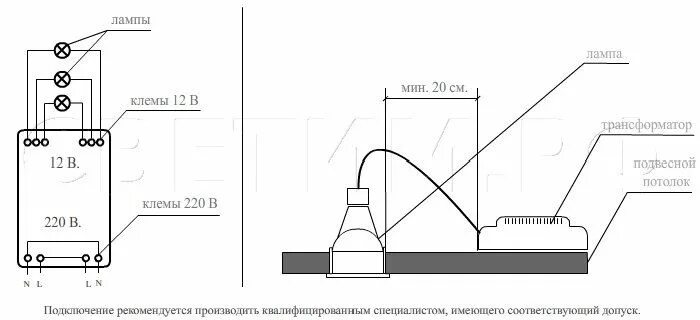 Подключение трансформатора через лампочку электронный трансформаторы для галогенных ламп - схема подключения Галогенная ла