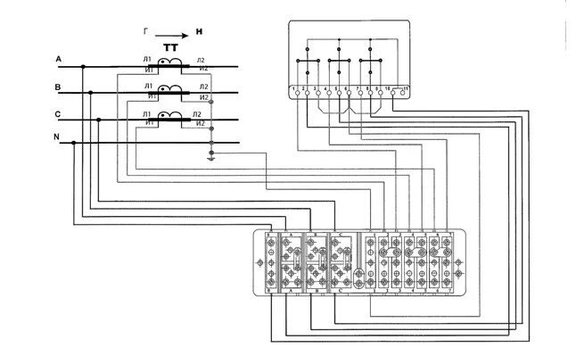 Подключение трансформатора тока через испытательную коробку Схема подключения счетчика "меркурий-230" через трансформаторы тока