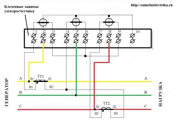 Подключение трансформаторов тока с двумя трансформаторами Подключение счетчика через трансформаторы тока Заметки электрика