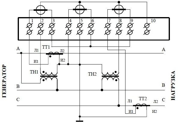Подключение трансформаторов тока с двумя трансформаторами Опрос и схема подключения электросчетчика ТЕ3000. Технические характеристики и м