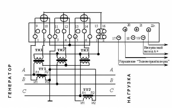 Подключение трансформаторов тока счетчик меркурий 230 Подключение трансформаторов тока к трехфазному счетчику: семипроводная схема под