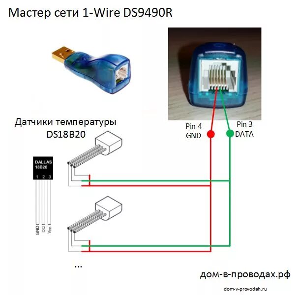 Подключение датчиков температуры