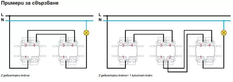 Подключение трех двухклавишных проходных переключателей Двухклавишный переходной выключатель фото - DelaDom.ru