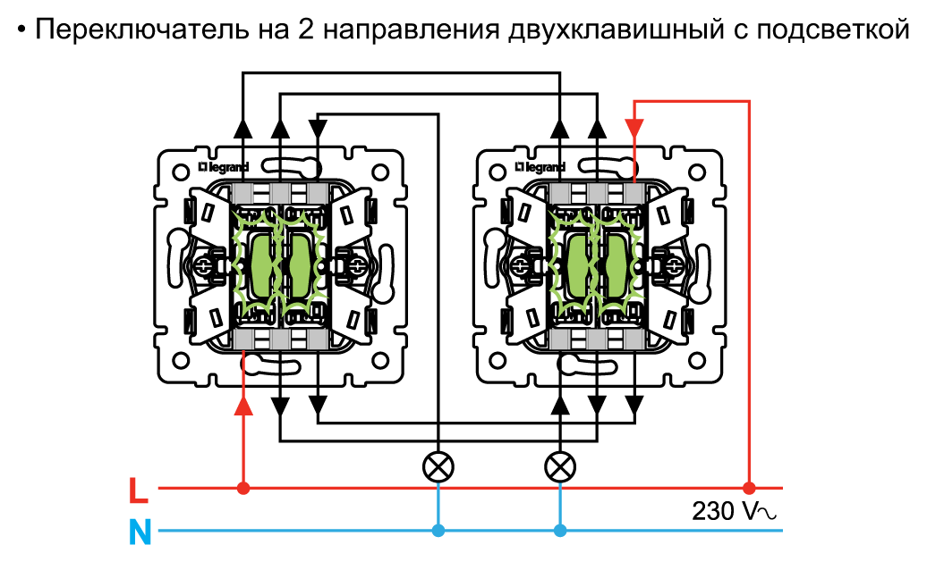 Подключение трех двухклавишных проходных переключателей Проходной двухклавишный legrand - найдено 60 картинок