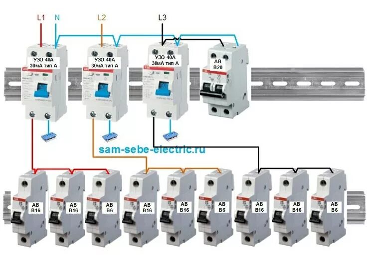 Подключение трех фаз к автоматам Пин на доске Elettricità Электротехника, Электричество, Электрика