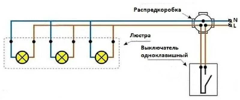 Подключение трех лампочек Как от одного провода подсоединить три лампочки