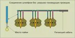 Подключение трех проводов Соединение питающего кабеля