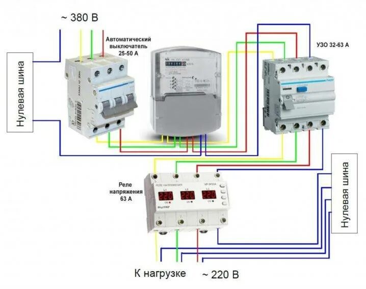 Подключение трех реле напряжения Однофазное реле напряжения: как правильно подключить, схема