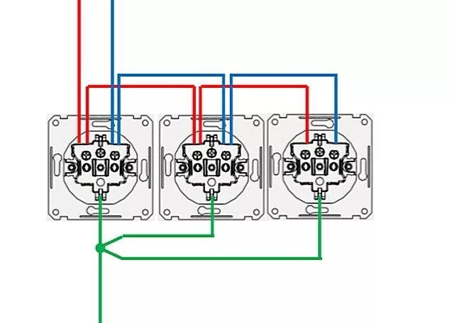 Подключение трех розеток от одного провода схема Схема подключения розетки в квартире - Новости