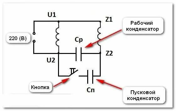 Подключение трехфазного асинхронного двигателя через конденсатор Однофазные асинхронные двигатели на службе человечества