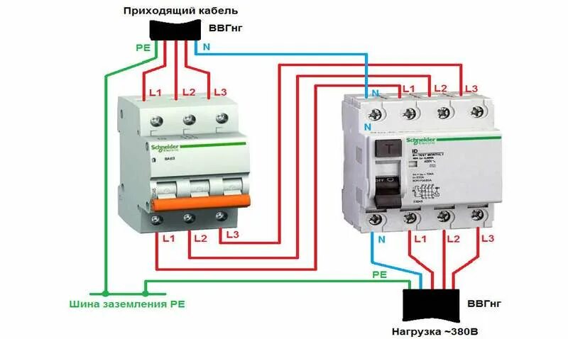 Подключение трехфазного автомата к однофазной сети Узо 380в фото - DelaDom.ru