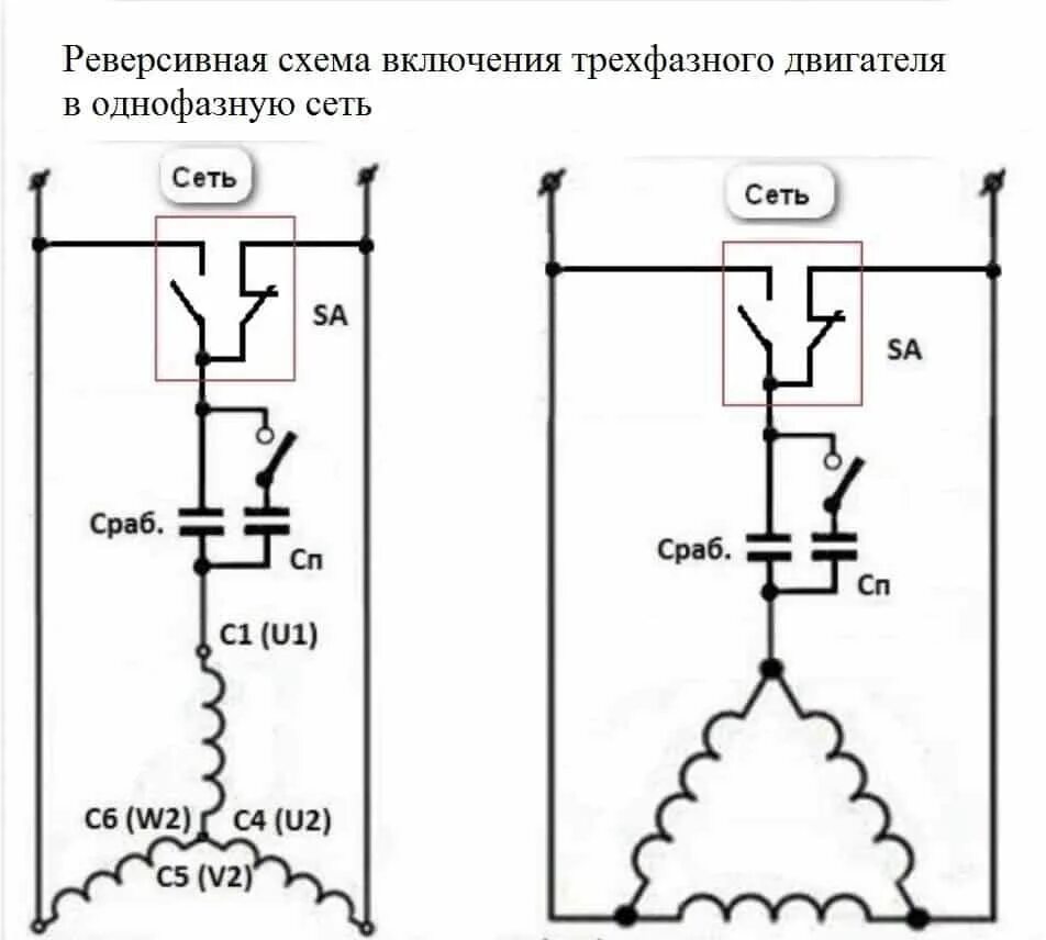 Подключение трехфазного через двигатель Как подключить электродвигатель с 380 на 220: способы и схемы Электродвигатель, 