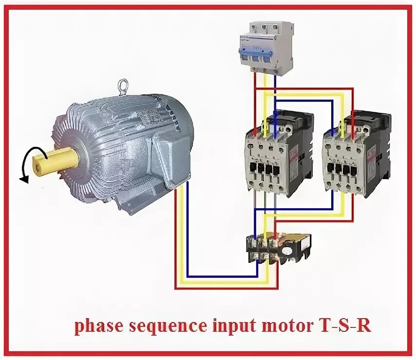 Подключение трехфазного через двигатель Forward Reverse Three Phase Motor Wiring Diagram Home electrical wiring, Electri