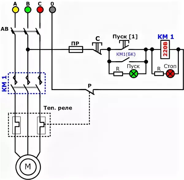 Подключение трехфазного двигателя через кнопочный пост Форум РадиоКот :: Просмотр темы - Автоматика с моторами и их обозначение на схем