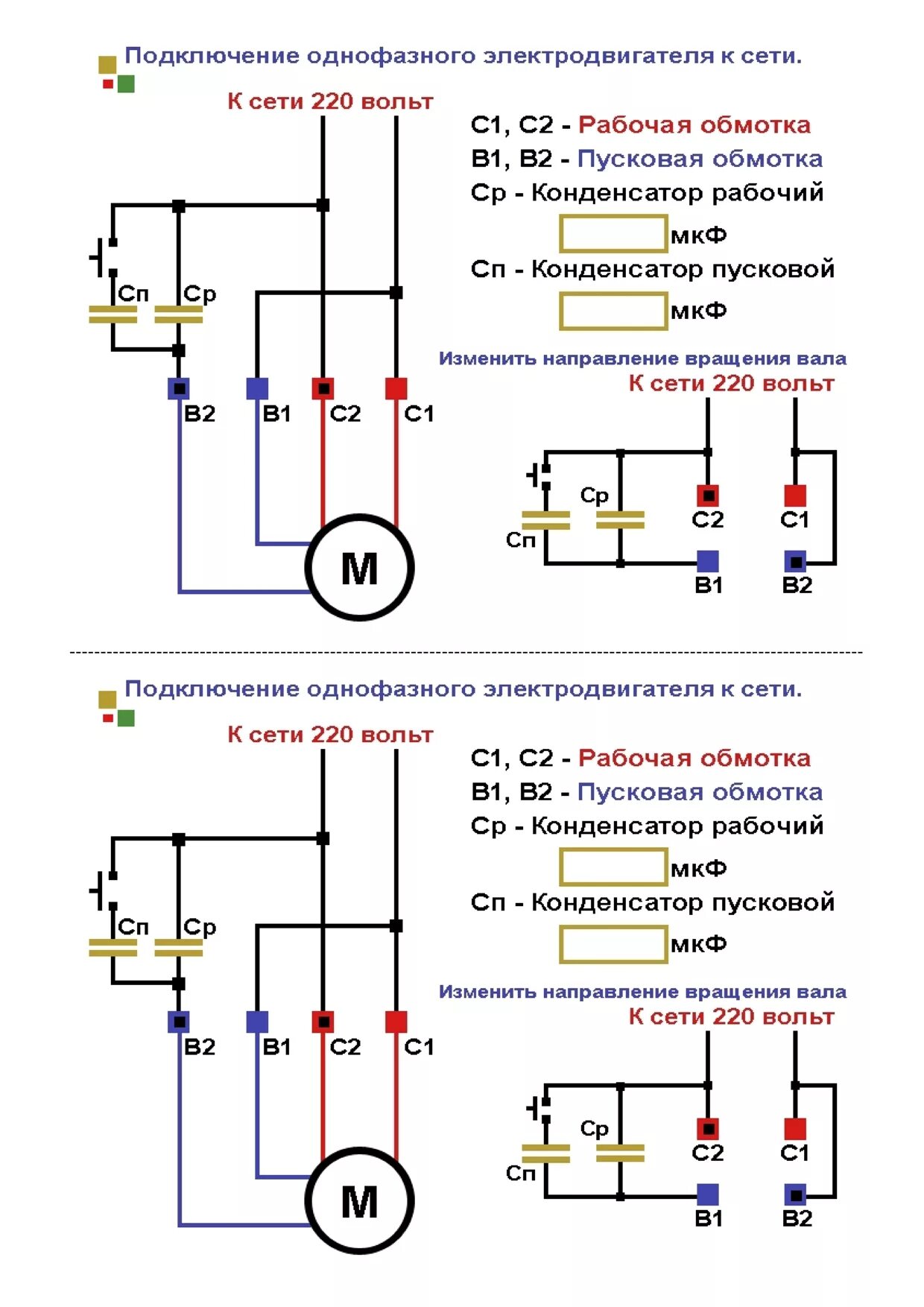 Подключение трехфазного двигателя через однофазную сеть Подключение однофазных электродвигателей.