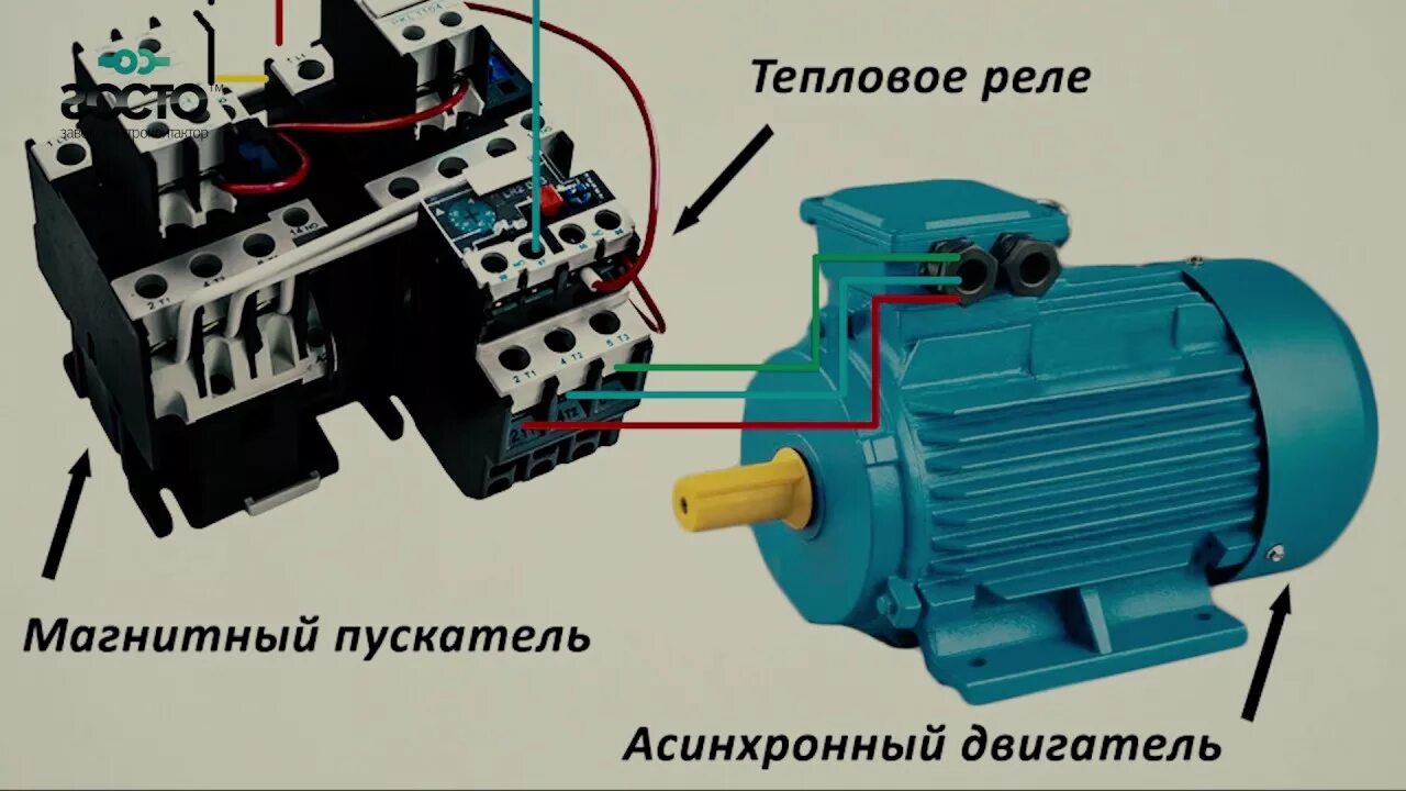 Подключение трехфазного двигателя через тепловое реле Как выбирать пускатель - YouTube