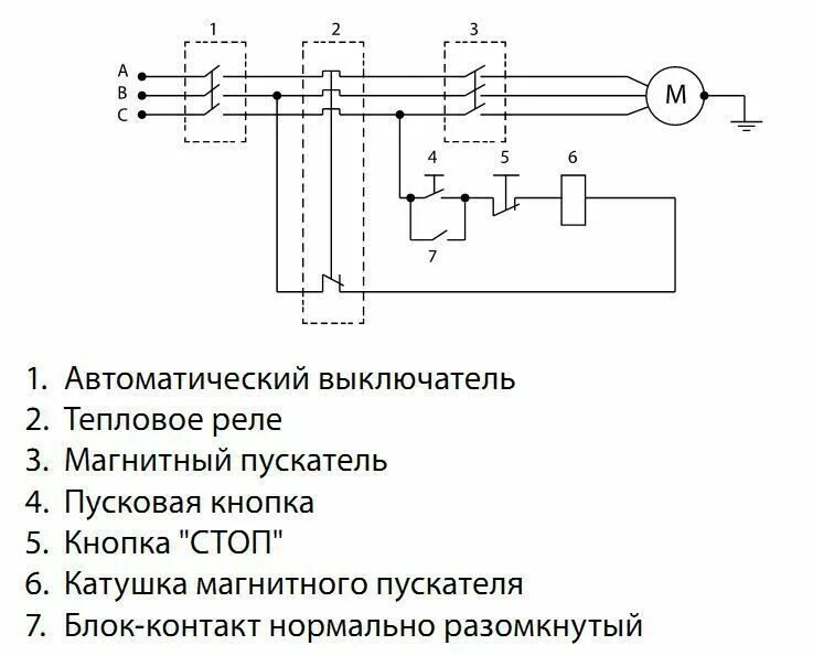 Подключение трехфазного двигателя через тепловое реле Технические характеристики автоматических выключателей защиты электродвигателей 