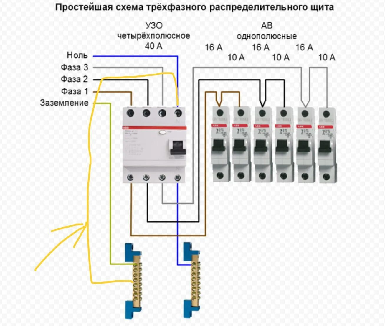 Подключение трехфазного двигателя через узо Узо в частном доме без заземления