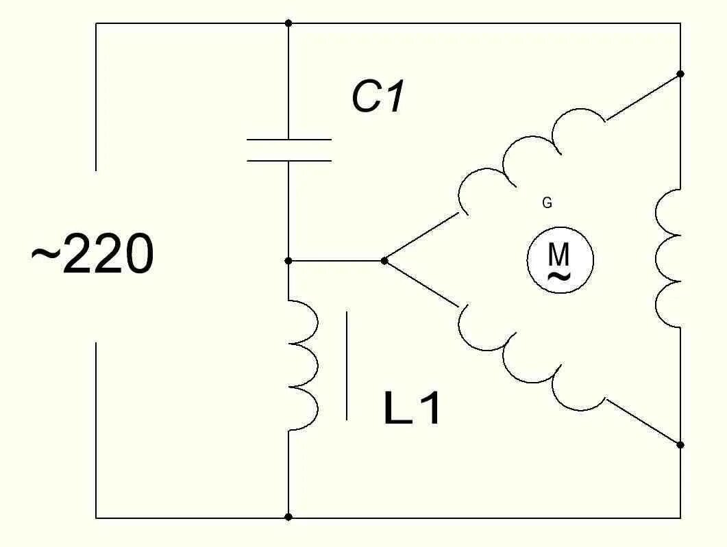 Подключение трехфазного двигателя к 220в Подключить эл двигатель 220