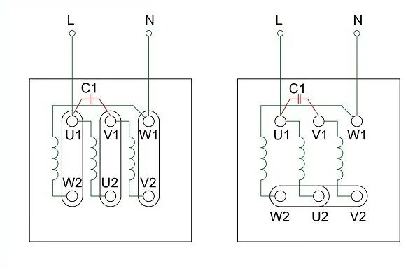 Подключение трехфазного двигателя на 1 фазу Подключение трехфазного асинхронного двигателя. Схемы, описания