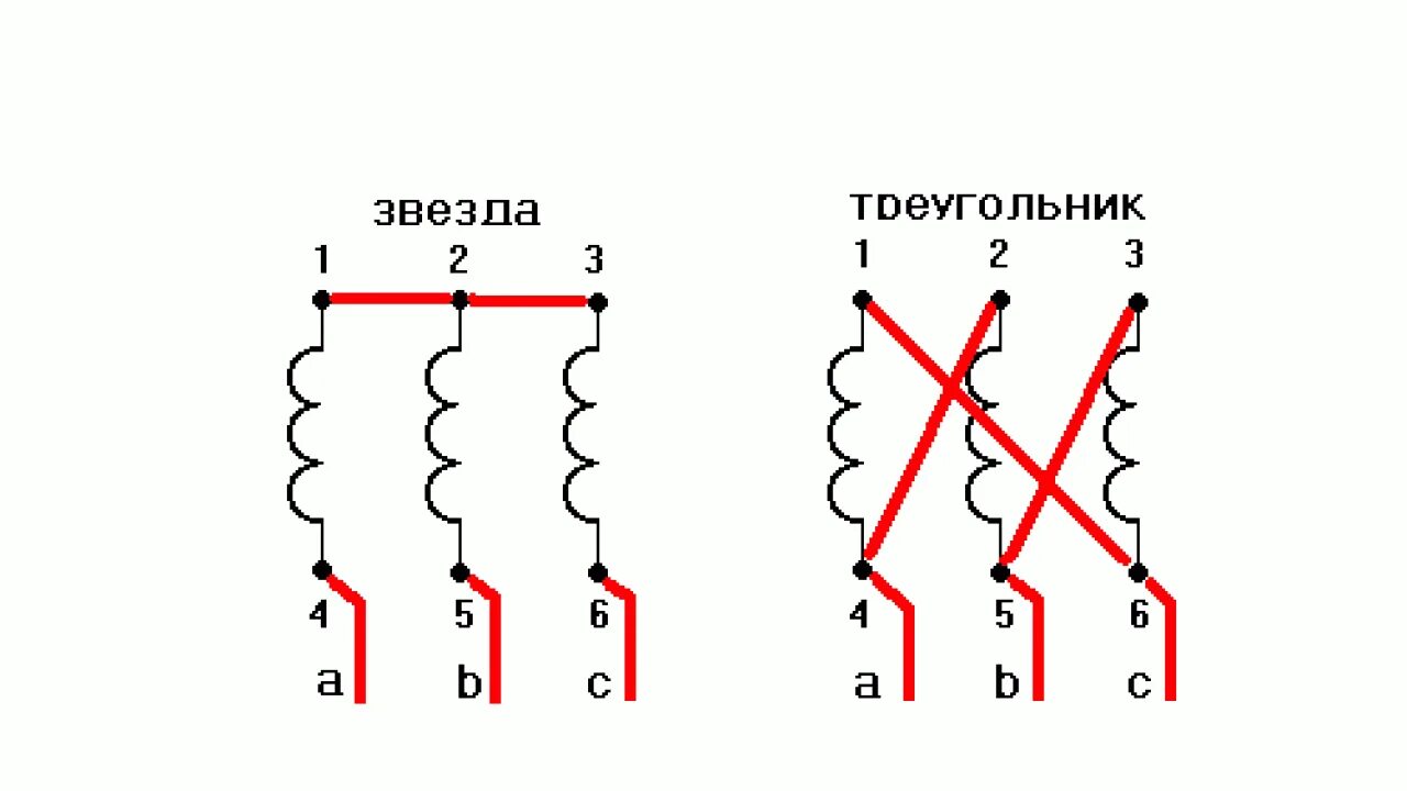 Подключение трехфазного двигателя сети треугольник Двигатель асинхронный трехфазный звезда треугольник