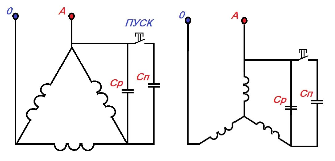 Схема соединения - звезда и треугольник. Подключение электродвигателя по схеме з